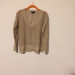 Women’s V-Neck Mesh Sweater